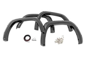 Toyota Tundra Fender Flares - Rough Country - Pocket, Simulated Riveted Look - Flat Black - '22-'24